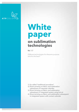 White Paper on Sublimation Technologies Rel