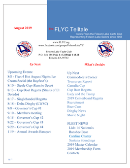 The FLYC Telltale News from the Folsom Lake Yacht Club Representing Folsom Lake Sailors Since 1956