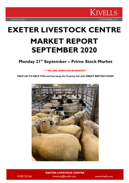 Exeter Livestock Centre Market Report September