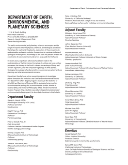 Department of Earth, Environmental, and Planetary Sciences 1