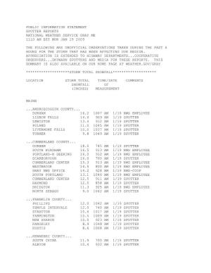 Public Information Statement Spotter Reports National Weather Service Gray Me 1110 Am Est Mon Jan 19 2009