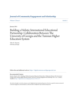 Building a Holistic International Educational Partnership: Collaboration Between the University of Georgia and the Tunisian Higher Education System Takoi K