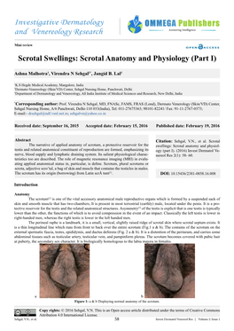 Scrotal Anatomy and Physiology (Part I)