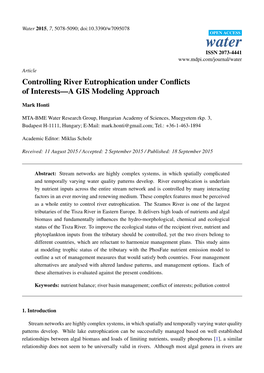 Controlling River Eutrophication Under Conflicts of Interests—A GIS