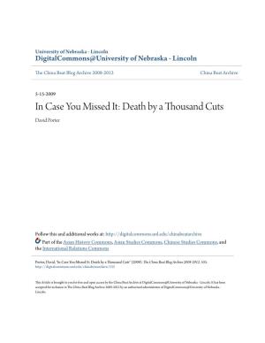 Death by a Thousand Cuts David Porter