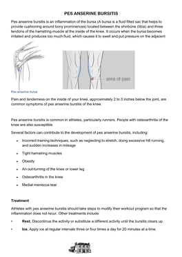 Pes Anserine Bursitis