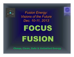 Fusion Energy: Visions of the Future Dec