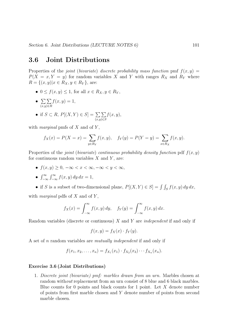 3.6 Joint Distributions