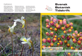 Svensk Botanisk Tidskrift 113 (1): 1–84 (2019) - : Gun Ingmansson
