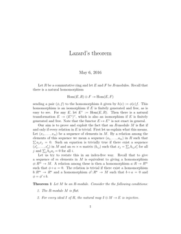 Notes on Lazard's Theorem