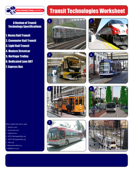 Transit Technologies Worksheet