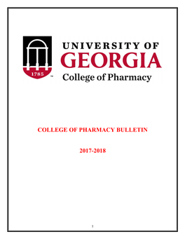 College of Pharmacy Bulletin 2017-2018