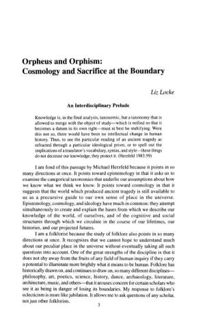 Orpheus and Orphism: Cosmology and Sacrifice at the Boundary