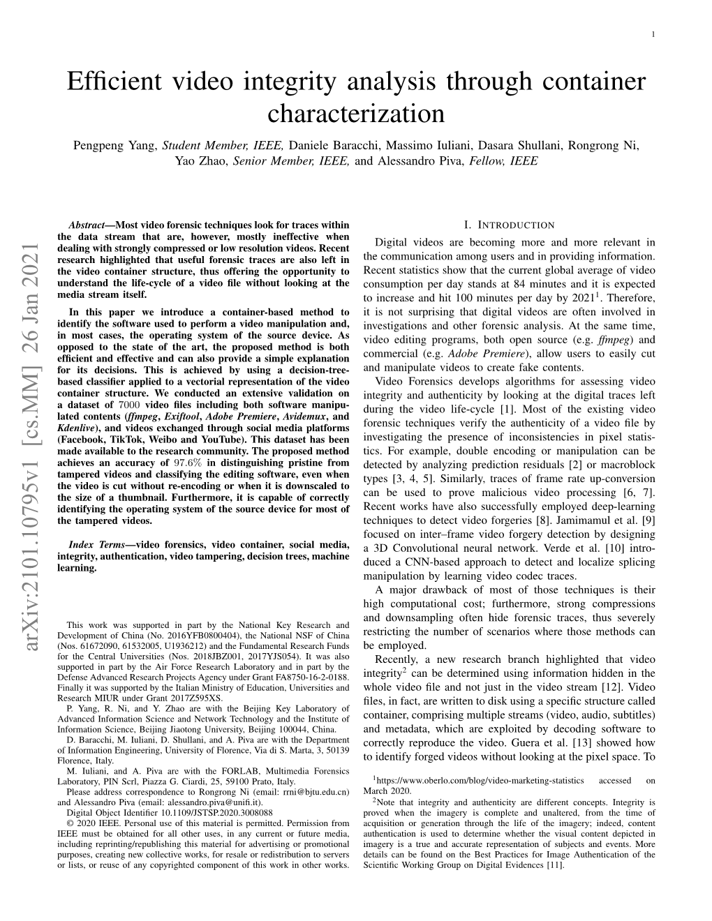 Efficient Video Integrity Analysis Through Container Characterization