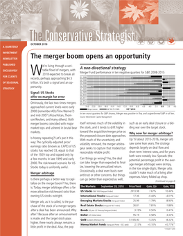 The Merger Boom Opens an Opportunity