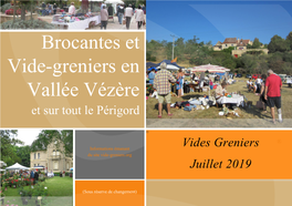 Brocantes Et Vide-Greniers En Vallée Vézère Et Sur Tout Le Périgord