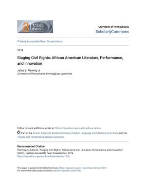 Staging Civil Rights: African American Literature, Performance, and Innovation