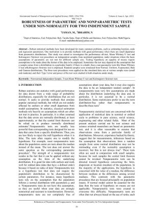Robustness of Parametric and Nonparametric Tests Under Non-Normality for Two Independent Sample