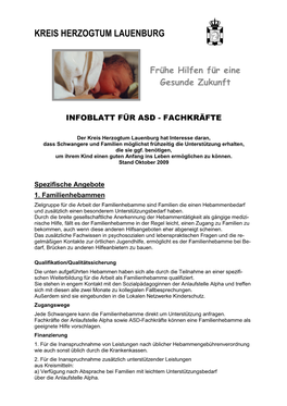 Informationsblatt Für ASD-Fachkräfte