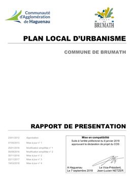 Plan Local D'urbanisme De La Commune De Brumath Et Constitue Une Servitude D'utilité Publique (SUP)