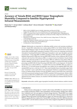Accuracy of Vaisala RS41 and RS92 Upper Tropospheric Humidity Compared to Satellite Hyperspectral Infrared Measurements