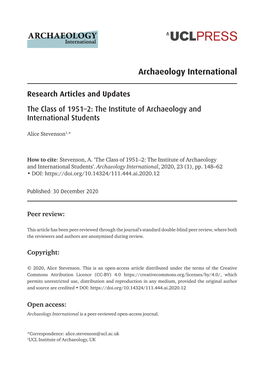 Archaeology International