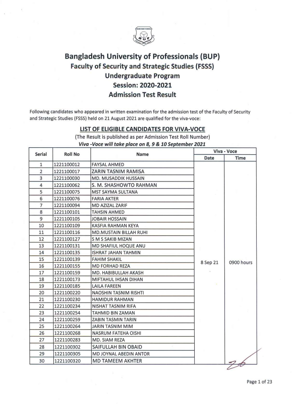 FSSS Written Result 2020-21.Pdf