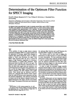 Determination of the Optimum Filterfunction for SPECT Imaging