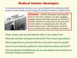 Radical Islamic Ideologies
