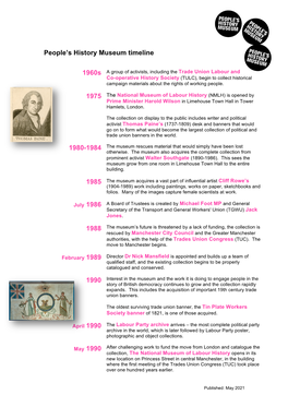 People's History Museum Timeline