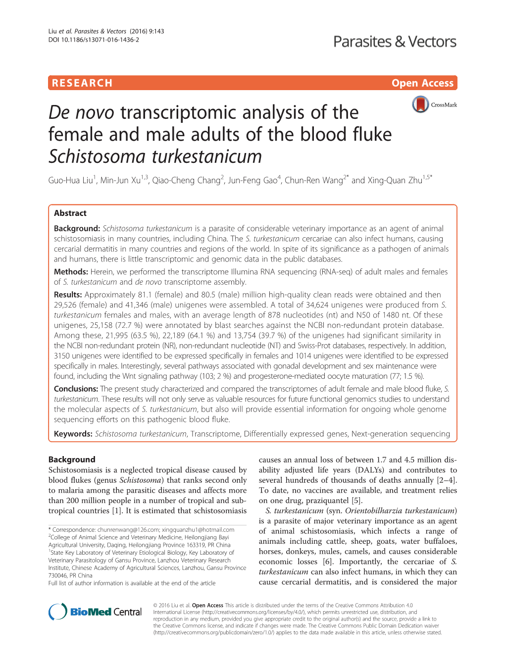 Schistosoma Turkestanicum