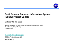 Earth Science Data and Information System (ESDIS) Project Update