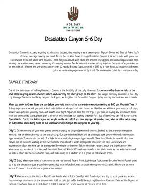 Desolation Canyon 5-6 Day