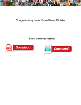 Congratulatory Letter from Prime Minister