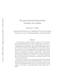 On Gravitational Interactions Between Two Bodies