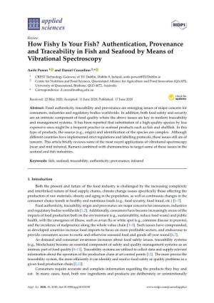 How Fishy Is Your Fish? Authentication, Provenance and Traceability in Fish and Seafood by Means of Vibrational Spectroscopy