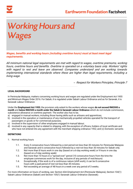 Wages, Benefits and Working Hours (Including Overtime Hours) Must at Least Meet Legal Requirements