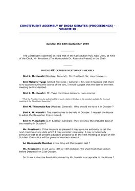 Constituent Assembly of India Debates (Proceedings) - Volume Ix