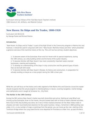 New Haven: Its Ships and Its Trades, 1800-1920