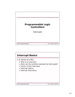 Programmable Logic Controllers Interrupt Basics