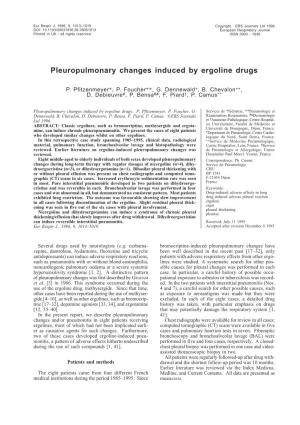 Pleuropulmonary Changes Induced by Ergoline Drugs