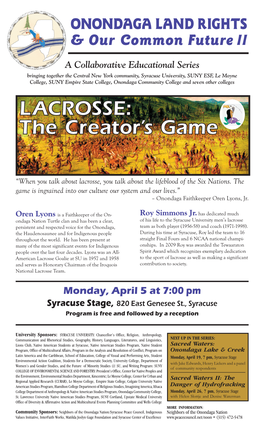 LACROSSE: the Creator’S Game
