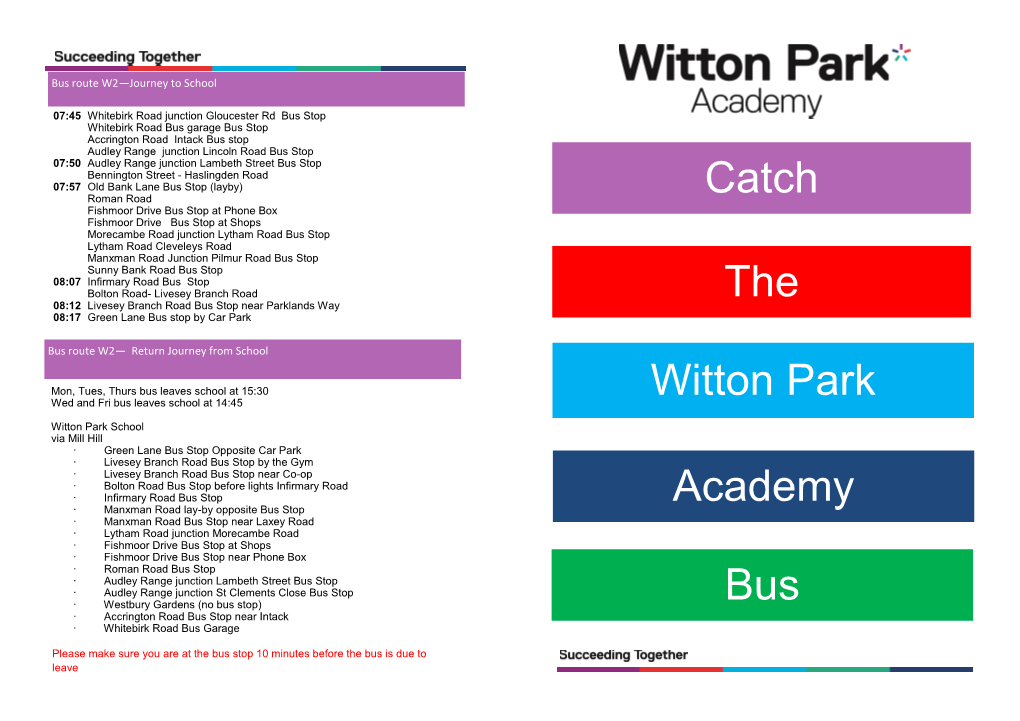 Bus Timetable September 2020
