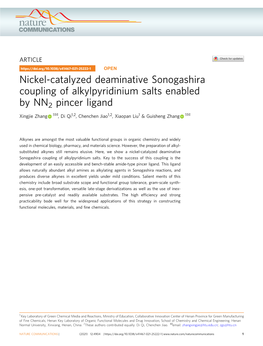 Nickel-Catalyzed Deaminative Sonogashira Coupling Of