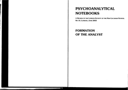 Psychoanalytical Notebooks
