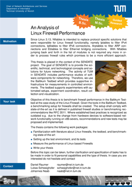 An Analysis of Linux Firewall Performance