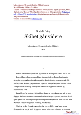 Bokselskap.No/Bergen Offentlige Bibliotek, 2015 Nordahl Grieg