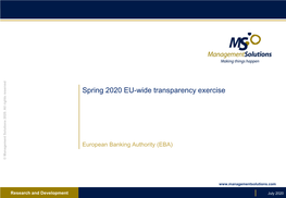 Spring 2020 EU-Wide Transparency Exercise