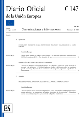Diario Oficial C 147 De La Unión Europea
