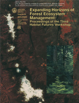 Expanding Horizons of Forest Ecosystem Management: Proceedings of Third Habitat Futures Workshop